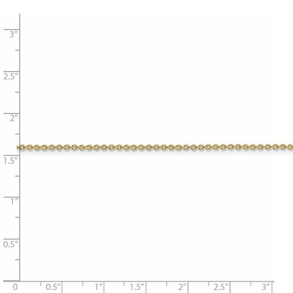 1.8mm 14k Yellow Gold Polished Round Cable Chain Necklace, 18 Inch - Picture 5 of 8